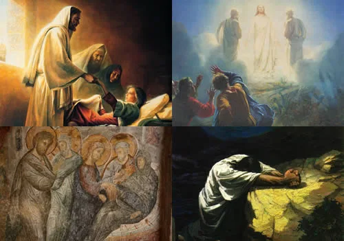 Resurrección de la hija de Jairo, Transfiguración del Señor, curación de la suegra de Pedro, agonía de Getsemani
