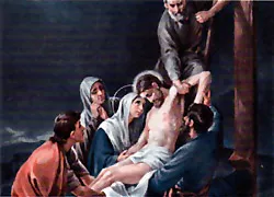 Estacion 13. Jesús es bajado de la cruz