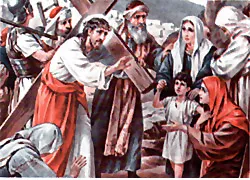 Estacion 8. Las mujeres de Jerusalén lloran por Jesús